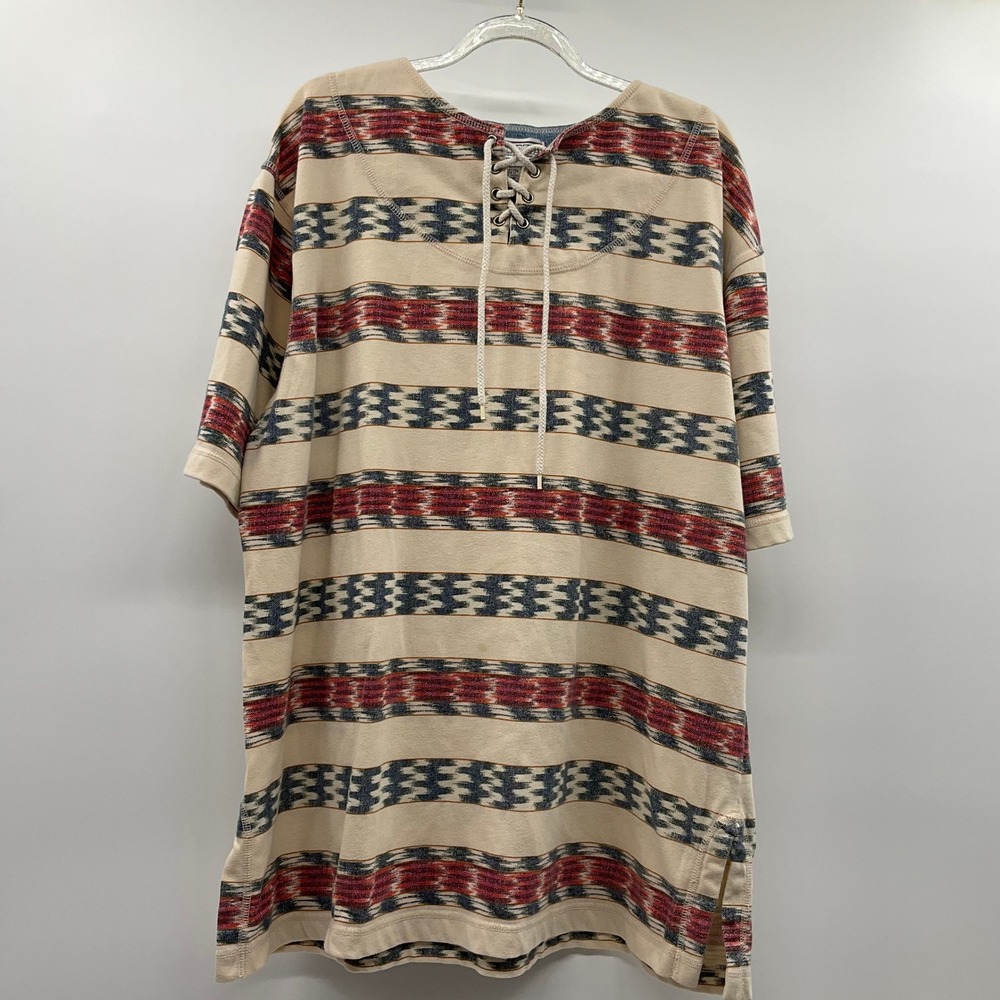 Desertcore Top Lace Up Southwest Print 14/16 Western‎ Boho Cottagecore eclectic